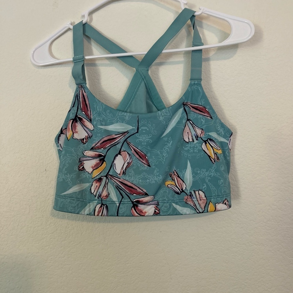 CALIA large at leisure/sports bra Teal and Floral